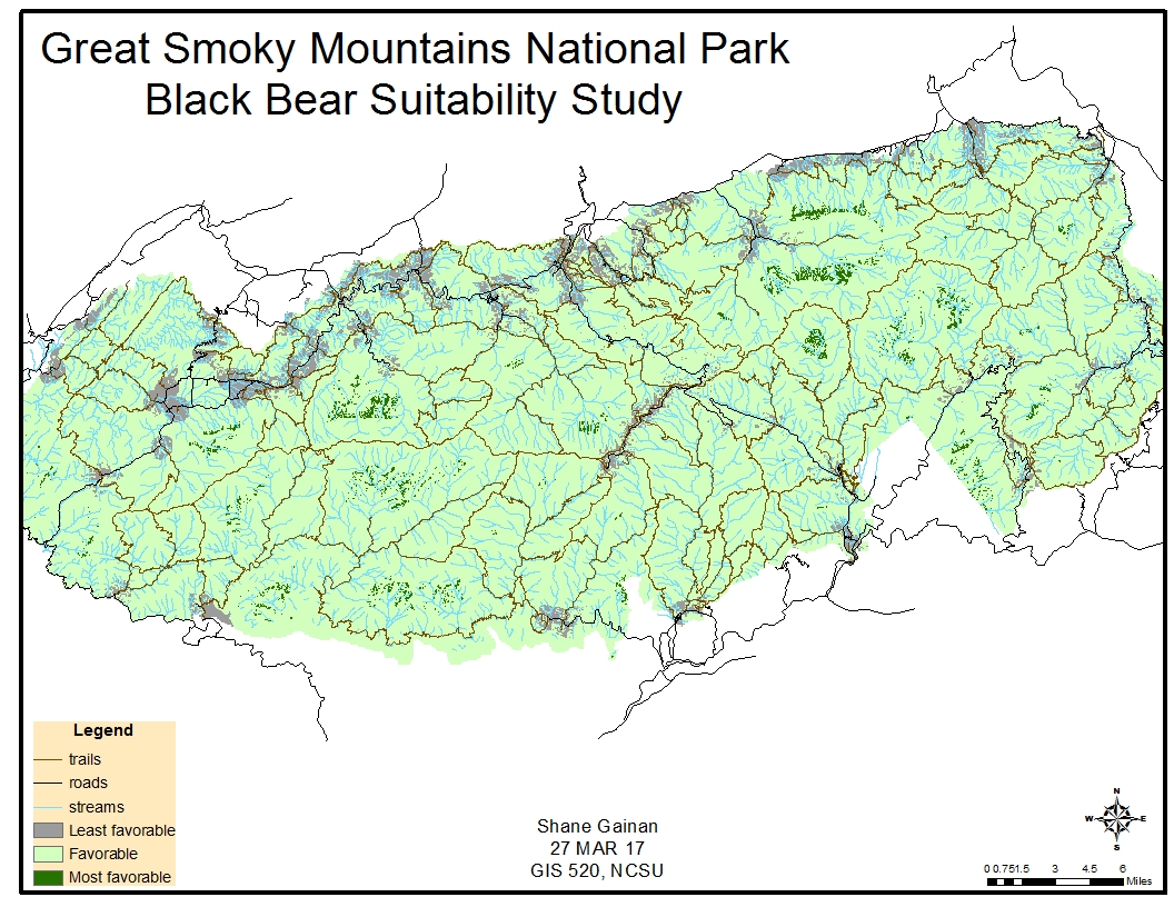 Land Suitability For Black Bear Habitat in the Great Smokey Mountains 